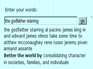 Google Talk: seed words and generated continuation
